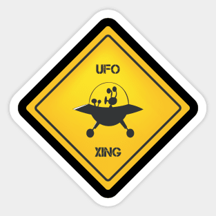 ufo xing sign Sticker